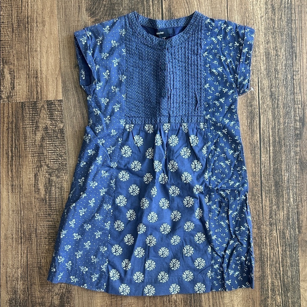 Baby GAP Navy Dress with White Floral Accents